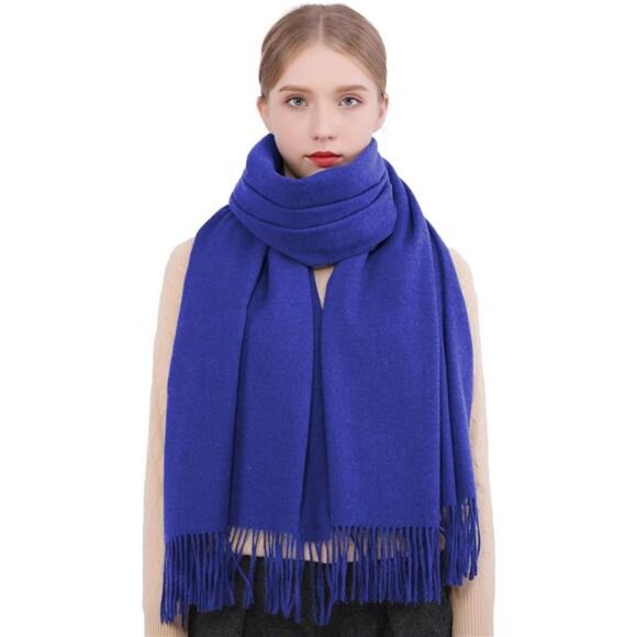 Accessories - Large Warm Soft Scarves Royal Blue